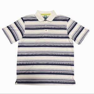 MEN'S BLUE STRIPED SHORT SLEEVE GOLF POLO SHIRT - PRO TOUR - AIRPLAY - SIZE XL